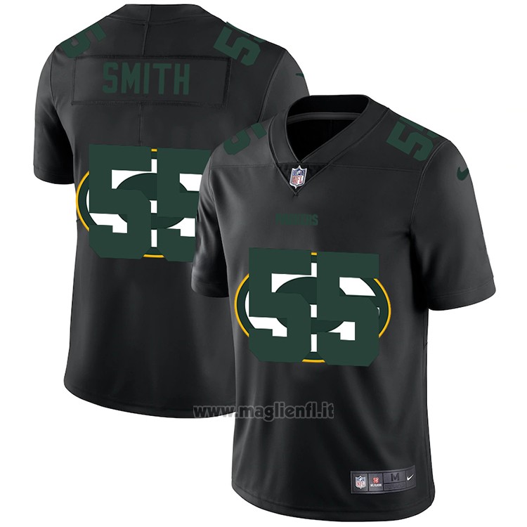 Maglia NFL Limited Green Bay Packers Smith Logo Dual Overlap Nero
